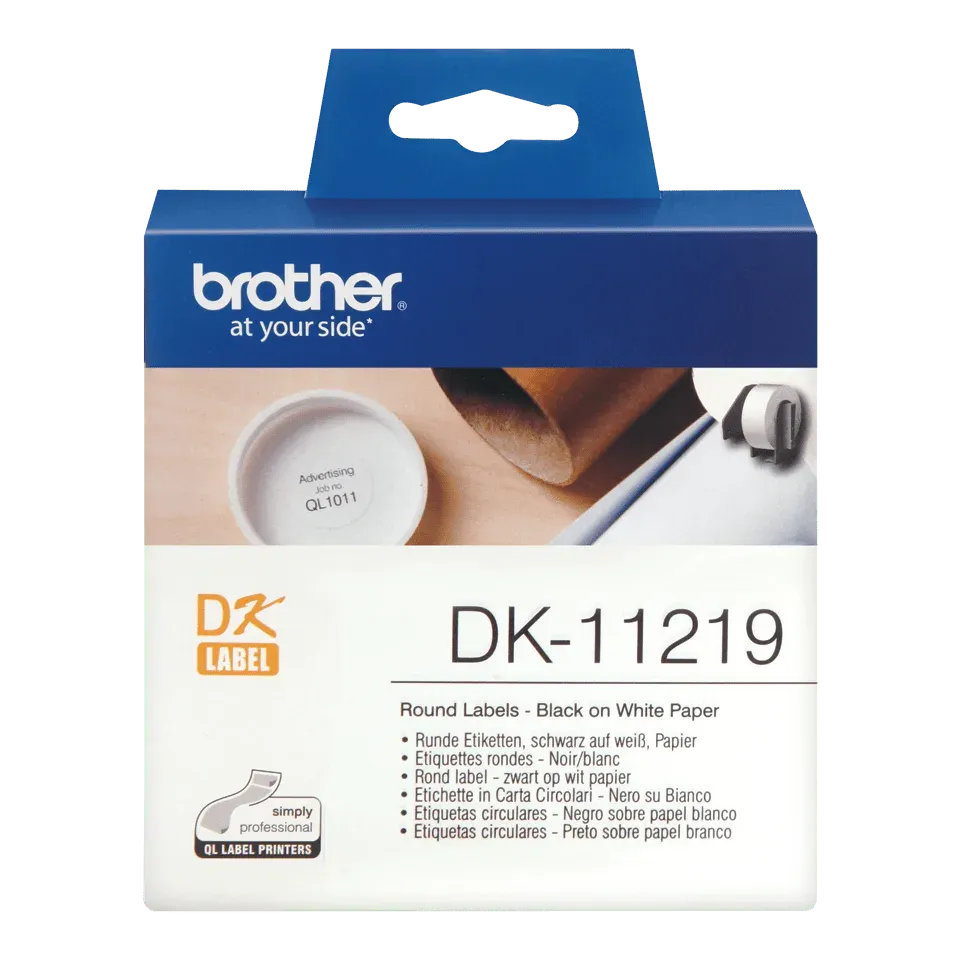 Brother - DK 11219 (papírové / kulaté, průměr 12 mm - 1200 ks)