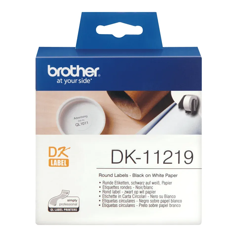 Brother - DK 11219 (papírové / kulaté, průměr 12 mm - 1200 ks)