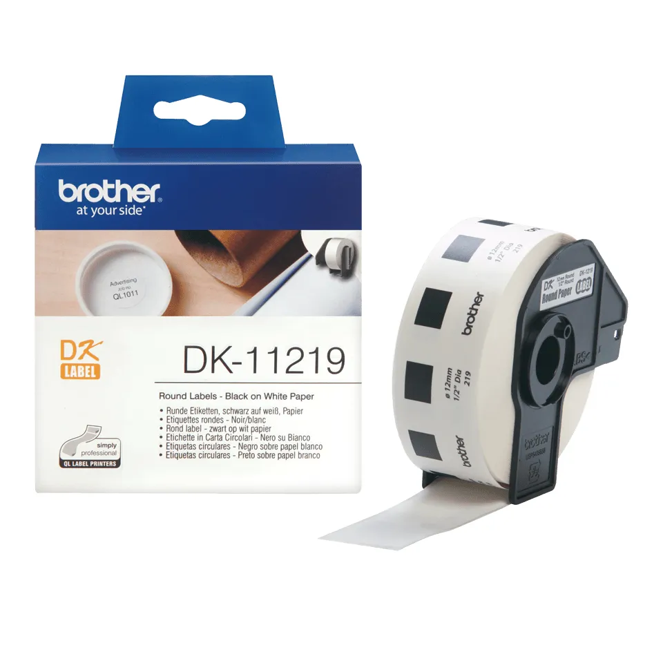 Brother - DK 11219 (papírové / kulaté, průměr 12 mm - 1200 ks)