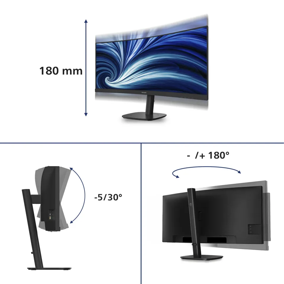 Philips LCD 34B2N3500C 34" zakřivený VA/3440x1440@120Hz/4ms/350cd/2xHDMI/DP/USB/