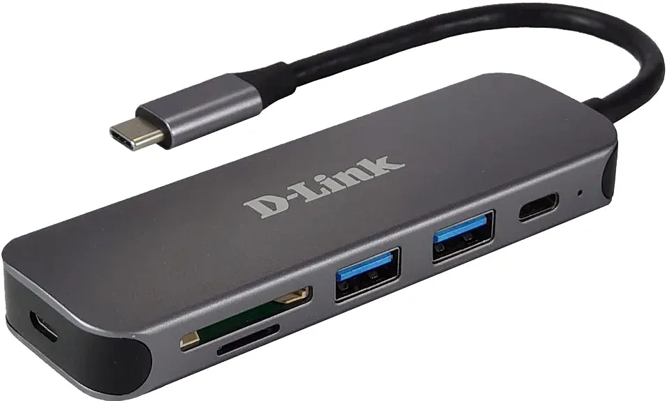 D-Link DUB-2325 USB-C Hub with SD/microSD Card Reader, 2x USB3.0