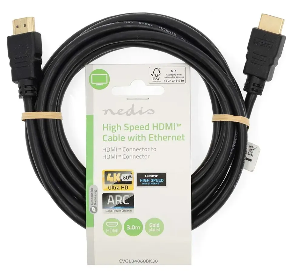 Nedis CVGL34060BK30 - High Speed HDMI Kabel s Ethernetem | Konektor HDMI - HDMI