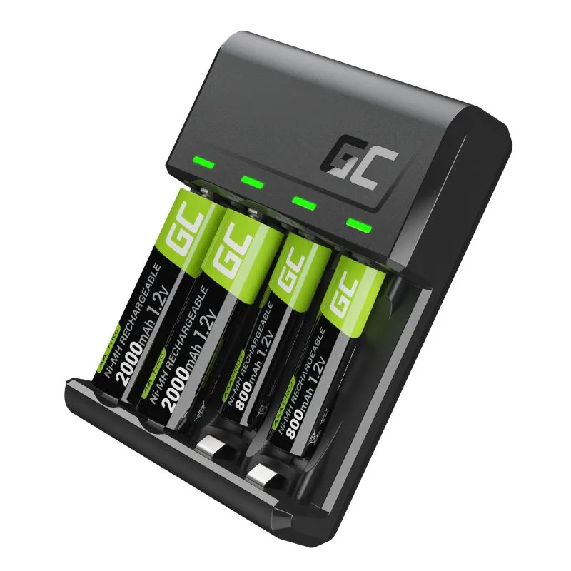 Green Cell GC VitalCharger set a dobíjecí baterie NiMH 2x AA 2000mAh 2x AAA 800m