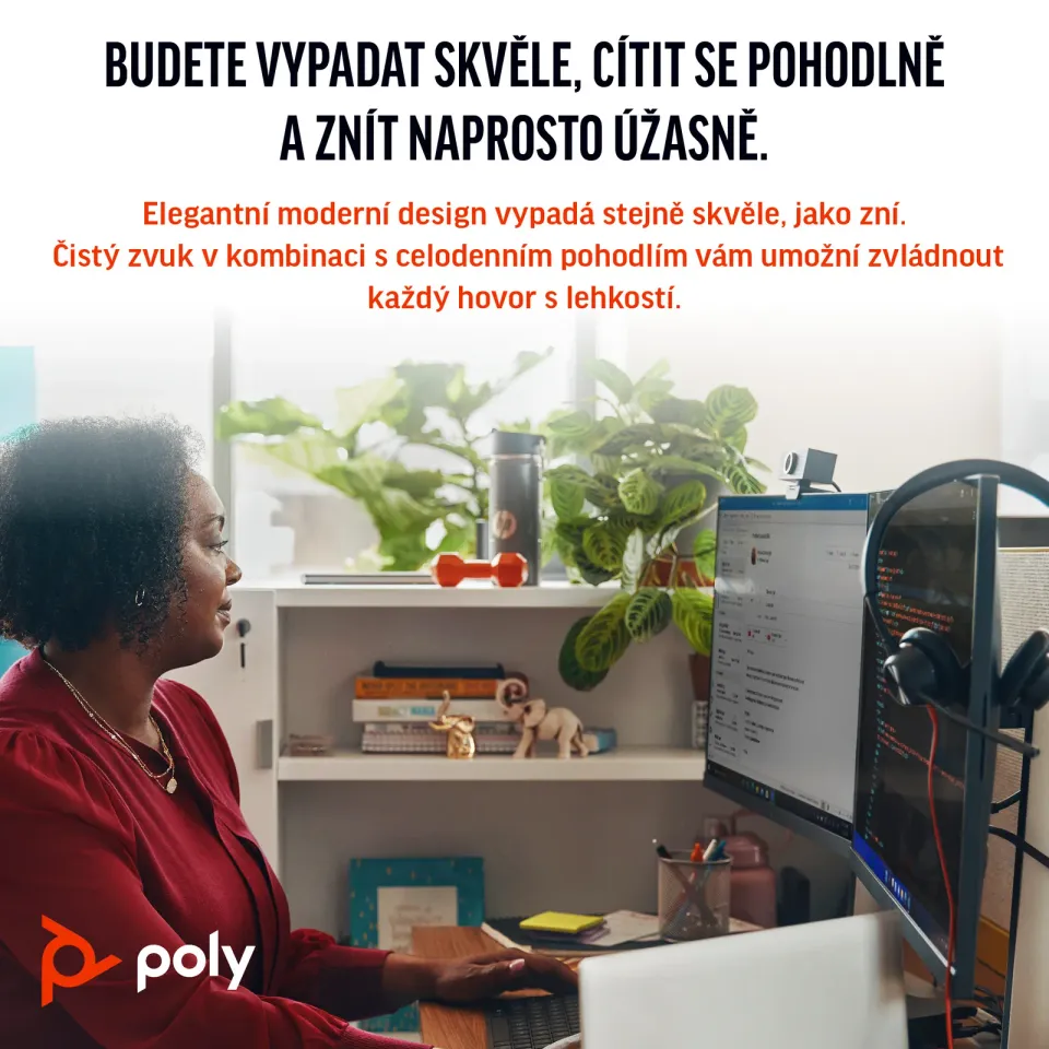 Poly Blackwire 3310 MS Teams náhlavní souprava, USB-C/A adaptér, mono