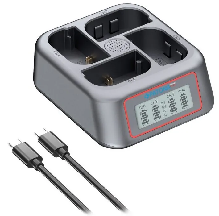 PATONA nabíječka 4-port pro Foto Canon LP-E6/LP-E6N/LP-E6P/LP-E6NH, Power delivery, USB-C