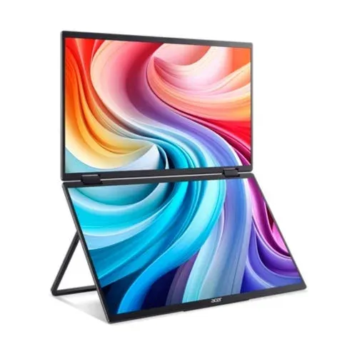 ACER LCD PD163QTbmiuux DUAL SCREEN,40cm (15.6"),60Hz,250nits,8ms,Repro,Audio,Vesa,HDMI,USB,Black