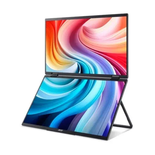 ACER LCD PD163QTbmiuux DUAL SCREEN,40cm (15.6"),60Hz,250nits,8ms,Repro,Audio,Vesa,HDMI,USB,Black