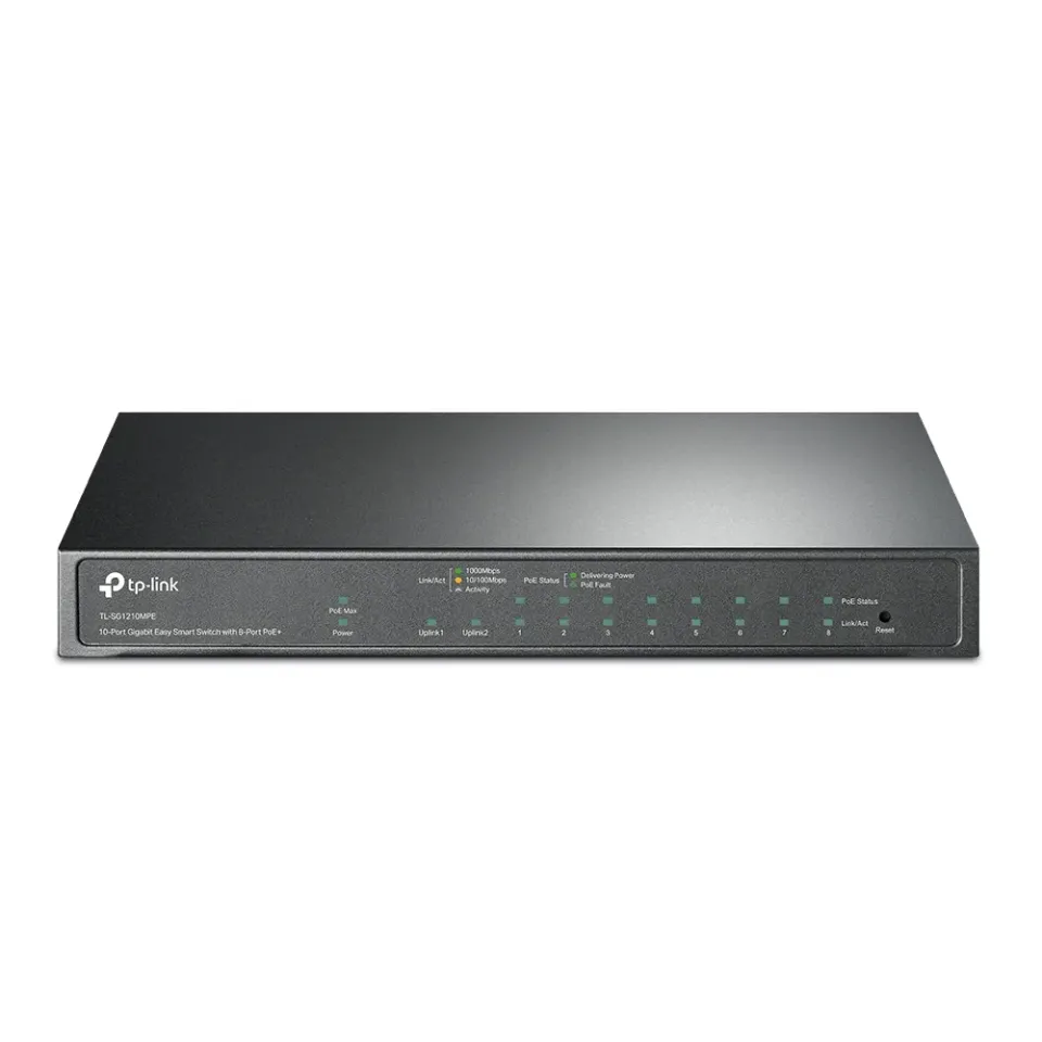 TP-LINK TL-SG1210MPE 10portový gigabitový Easy Smart switch s 8 porty PoE+