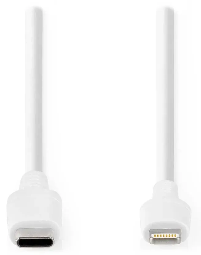 NEDIS Lightning kabel/ USB 2.0/ Apple Lightning 8pinový/ USB-C zástrčka/ kulatý/ bílý/ box/ 1m