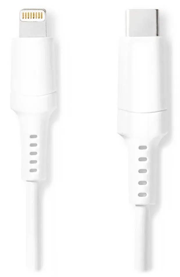NEDIS Lightning kabel/ USB 2.0/ Apple Lightning 8pinový/ USB-C zástrčka/ kulatý/ bílý/ box/ 1m