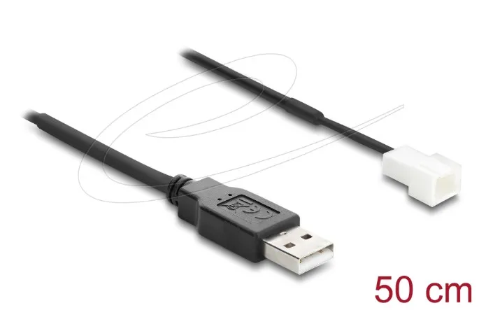 Delock Kabel ventilátoru USB 2.0 ze zástrčky Typ-A na třípinový zástrčkový konek (91227)