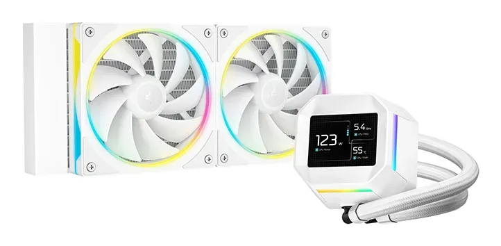 DEEPCOOL Vodní chladič LM240 WH, ARGB, 2x 120mm, AM5, LGA1851, bílá
