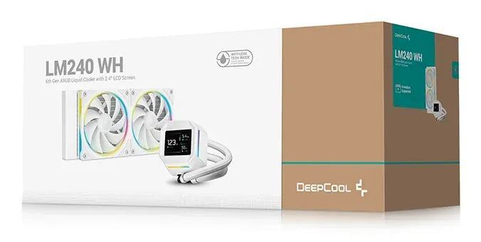 DEEPCOOL Vodní chladič LM240 WH, ARGB, 2x 120mm, AM5, LGA1851, bílá