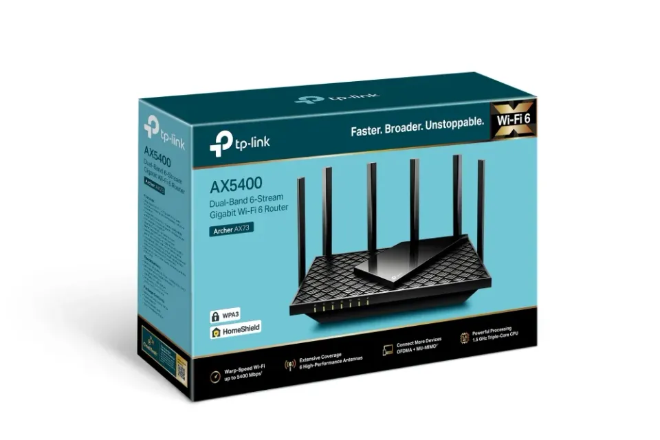 TP-Link Archer AX73 - AX5400, Port USB 3.0, Wi-Fi 6 Router, HomeShield - OneMesh
