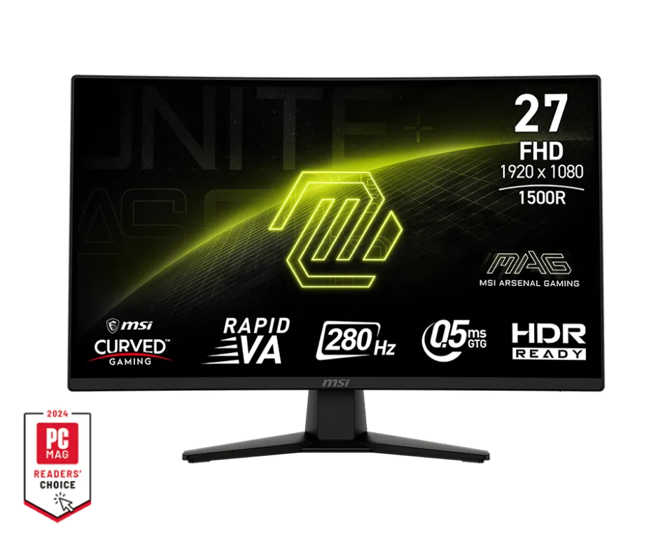 MSI Gaming monitor MAG 274CXF 27" Rapid VA zakřivený/FHD/280Hz/0,5ms/2xHDMI/DP/č
