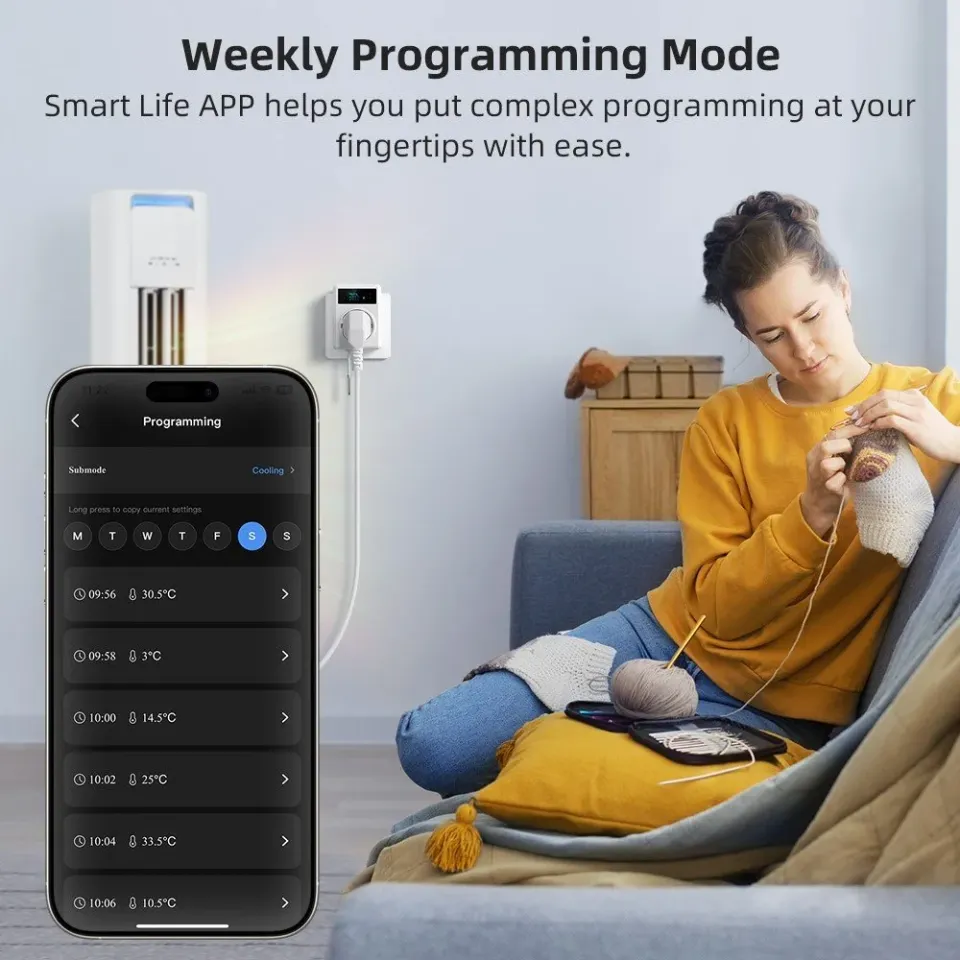 IMMAX NEO SMART chytrá vnitřní zásuvka s teploměrem bez kolíku (typ F)/ 16A/ Wi-Fi/ TUYA/ LIDL