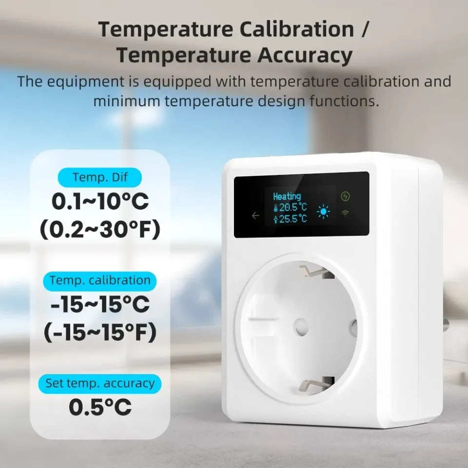 IMMAX NEO SMART chytrá vnitřní zásuvka s teploměrem bez kolíku (typ F)/ 16A/ Wi-Fi/ TUYA/ LIDL