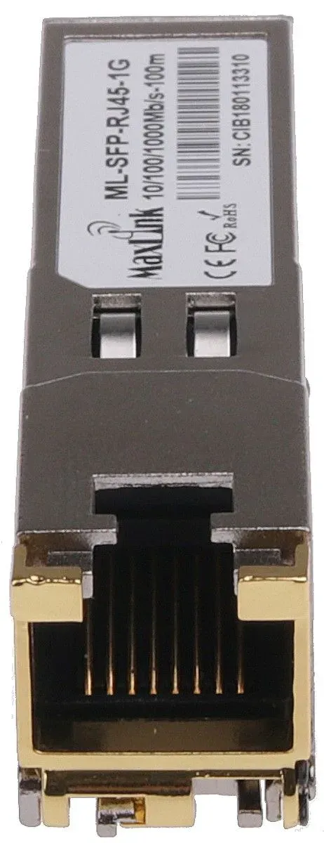 MaxLink SFP 10/100/1000M metalický modul, RJ-45, 100m, 1Gbps