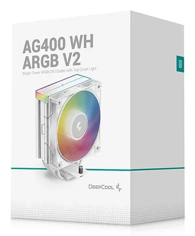 DEEPCOOL CPU Chladič AG400 WH ARGB V2, 1x120mm, LGA1851, AM5, bílá