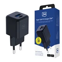 3mk síťová nabíječka Hyper GaN Charger 20W, černá