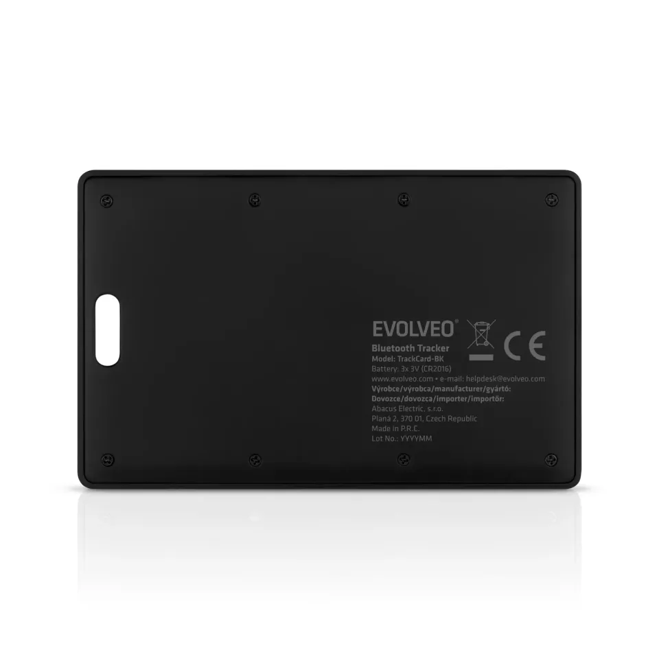EVOLVEO TrackCard, Bluetooth lokátor s Apple Find My, černý