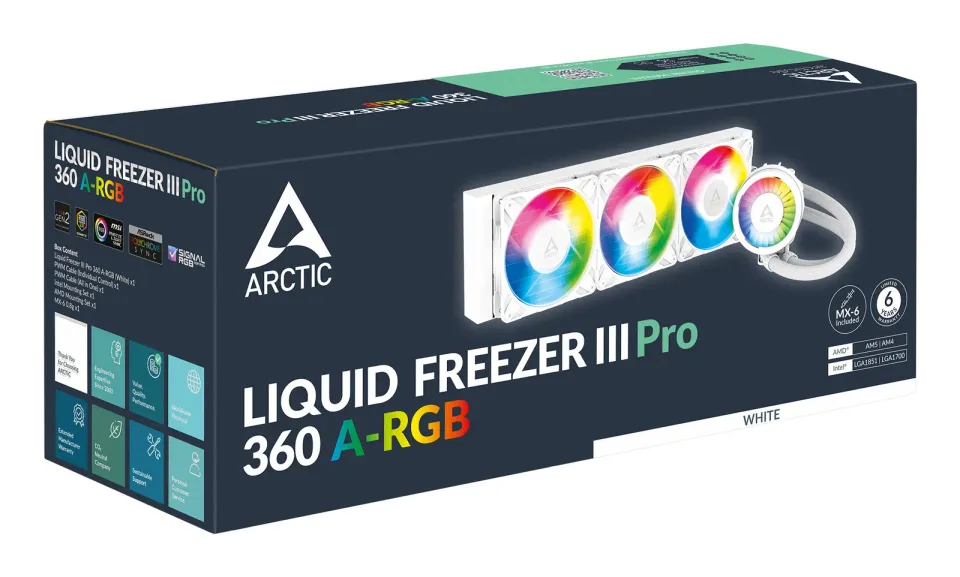 ARCTIC Liquid Freezer III 360 Pro A-RGB (White), komplet vodního chlazení CPU