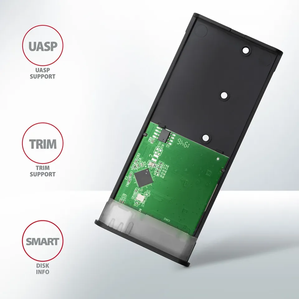 AXAGON EEM2-SBC Superspeed+ USB-C - M.2 SATA SSD, externí kovový box pro M.2 SAT