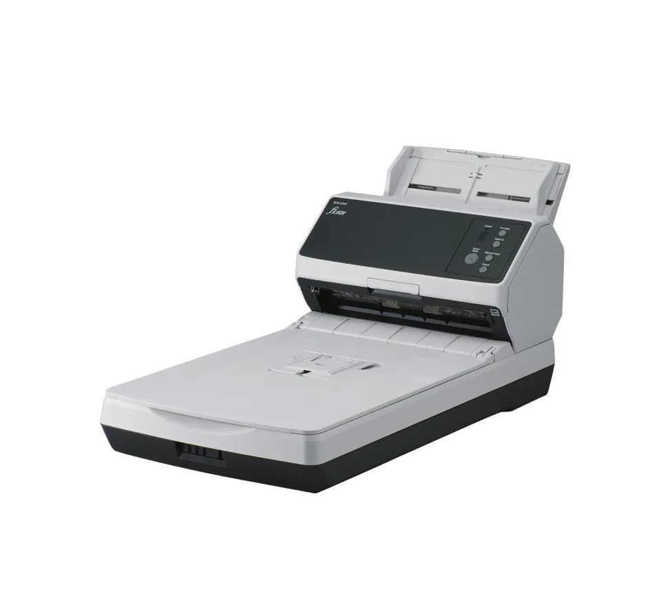 RICOH skener Fi-8250 A4, deska+průchod, 50ppm, 600dpi, LAN RJ45-1000, USB 3.2,ADF 100listů, 8000 listů za den