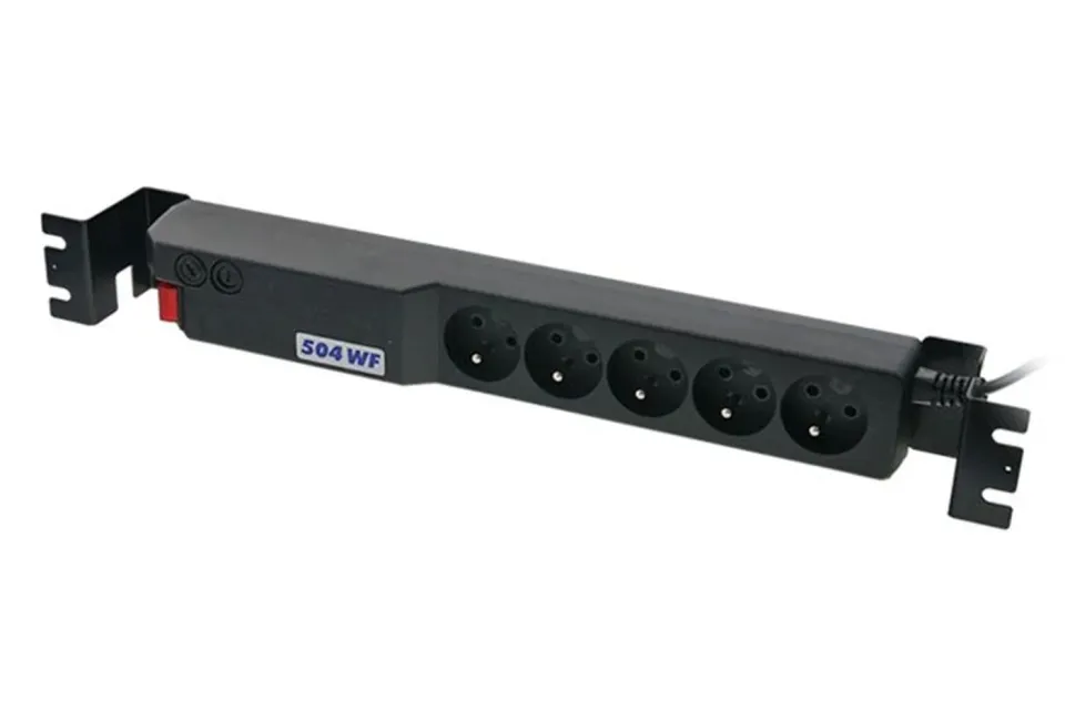 19" napáj.pan.Acar 504WF 5x230V-5m black+přep.ochr