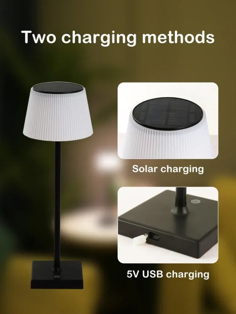 IMMAX venkovní solární LED stolní lampička BONITO/ 4W/ 200lm/ CCT/ 5000K/ stmívatelná/ IP44/ černá