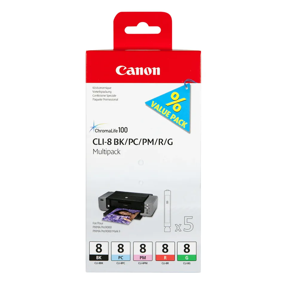 Canon cartridge CLI-8 BK/PC/PM/R/G Multi Pack/280str.