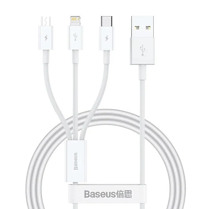Baseus Superior Series Fast Charging Datový Kabel USB-A - USB-C/microUSB/Lightning 3.5A 0.5m Stellar