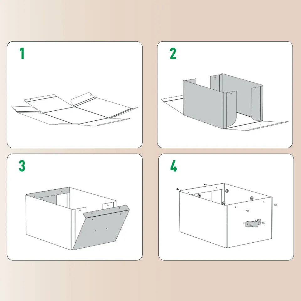 LEITZ úložný box, karton, velikost S, 2 ks béžový
