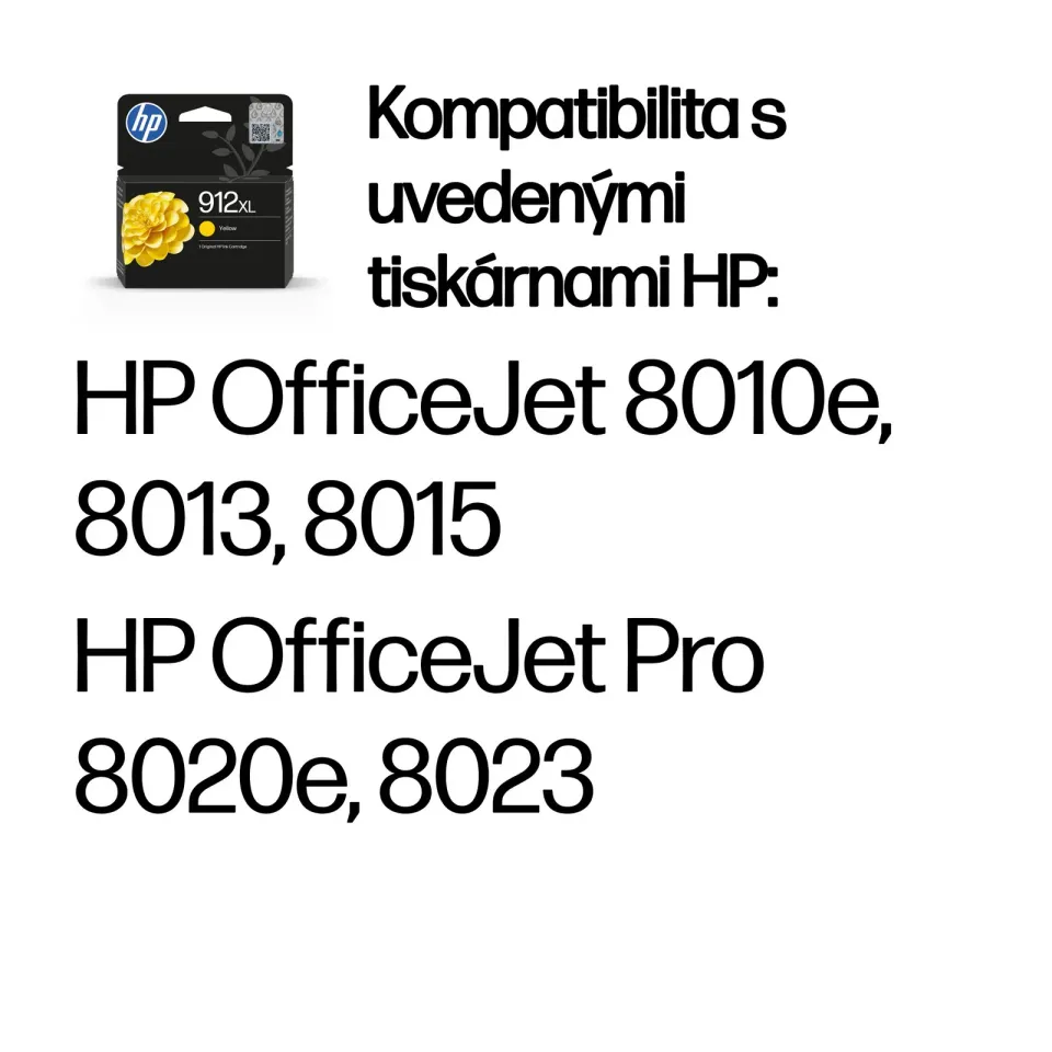 HP 3YL83AE náplň č.912XL žlutá inkoustová kazeta (cca 700 stran) OfficeJet 8013, 8022, HP OfficeJet Pro 8023