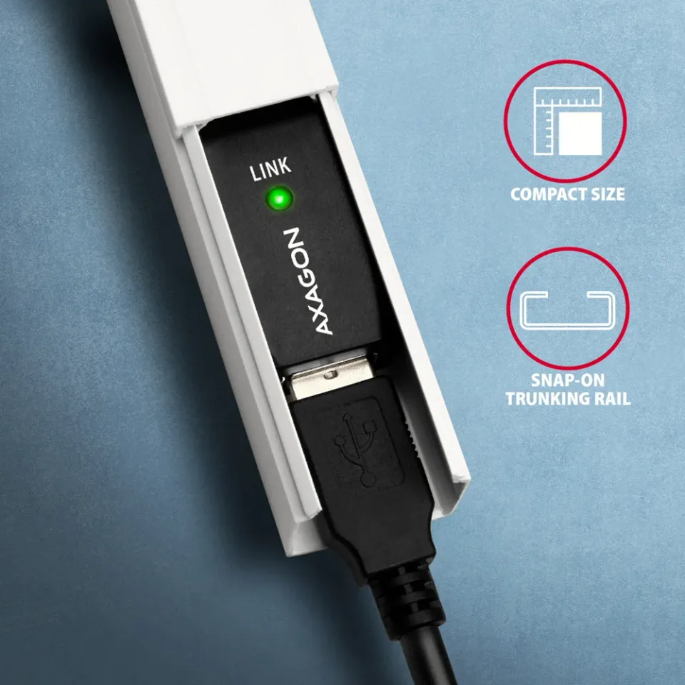 AXAGON ADR-215B, USB A-B, 2.0 aktivní prodlužovací / repeater kabel, 15m