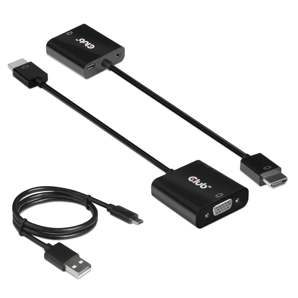 Club3D Adaptér HDMI 1.4 na VGA (M/F), Active with audio