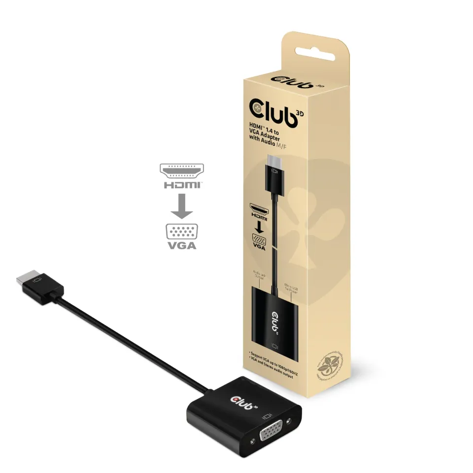 Club3D Adaptér HDMI 1.4 na VGA (M/F), Active with audio
