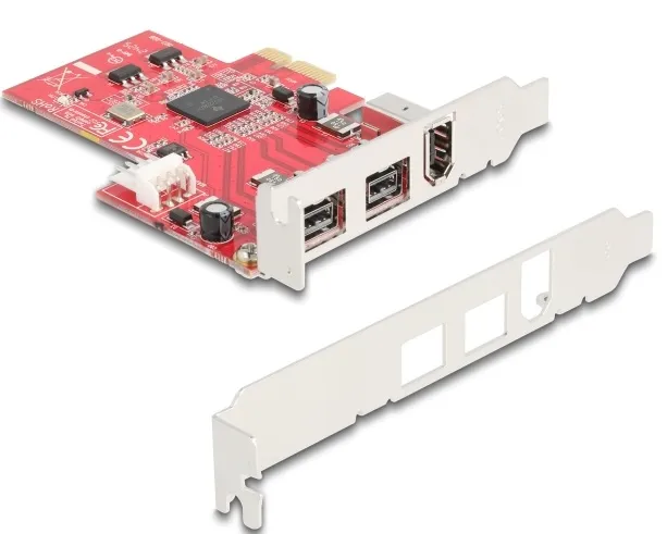 Delock PCI Express x1 Karta na 2 x externí FireWire B + 1 x externí FireWire A -