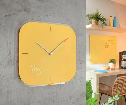 LEITZ Nástěnné hodiny Cosy, teplá žlutá