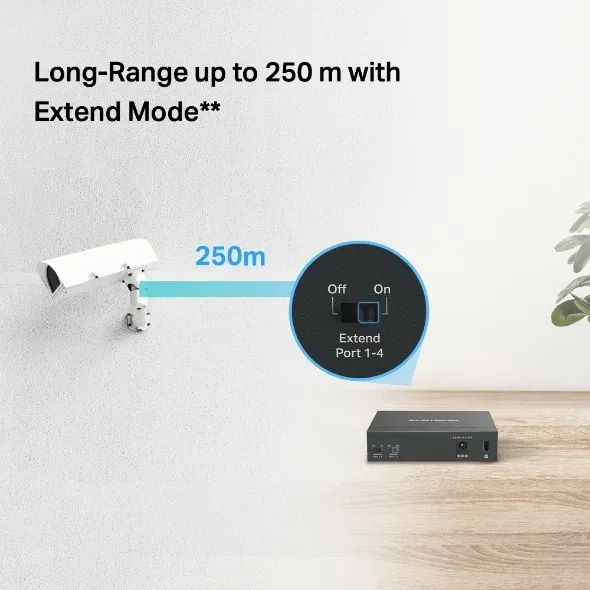 MERCUSYS MS105GP - 5portový gigabitový stolní switch s 4 porty PoE+, 5× 10/100/1