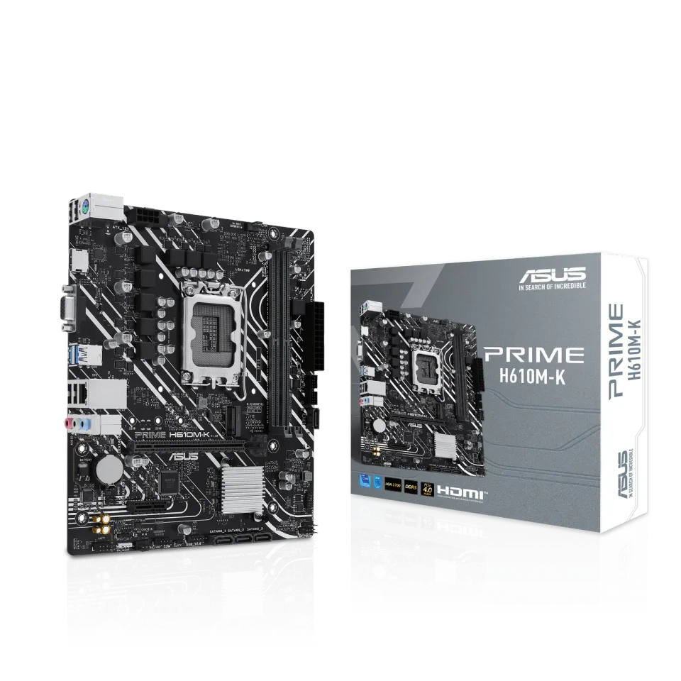 ASUS MB PRIME H610M-K (LGA1700, H610, DDR5-5600, D-Sub+HDMI, USB 3.2 Gen1, mATX)