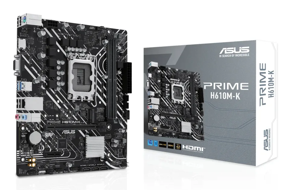 ASUS MB PRIME H610M-K (LGA1700, H610, DDR5-5600, D-Sub+HDMI, USB 3.2 Gen1, mATX)