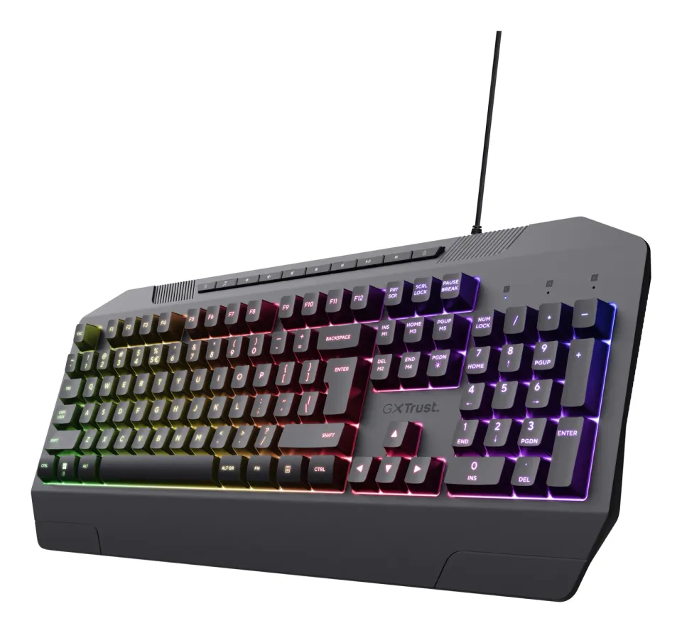 TRUST herní klávesnice GXT836 EVOCX, membránová, USB, US
