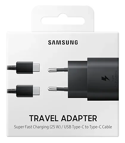 Samsung cestovní nabíječka EP-TA800EBE, PD, Fast charging, USB-C, 25 W, černá, (bulk)