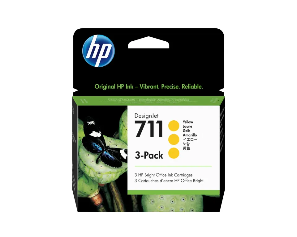 HP CZ136A = 3pack CZ132A náplň č.711 žlutá (3x 29ml) (yellow, pro DesignJet T120, T130, T520)