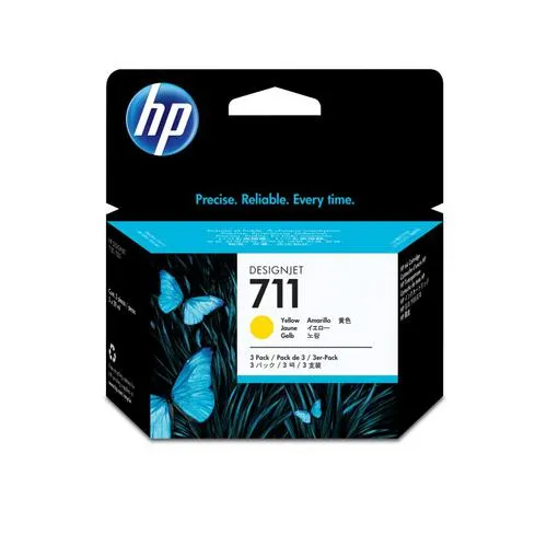 HP CZ136A = 3pack CZ132A náplň č.711 žlutá (3x 29ml) (yellow, pro DesignJet T120, T130, T520)
