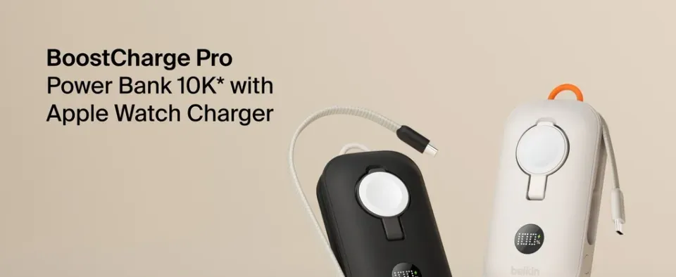 Belkin BOOST CHARGE PRO Bezdrátové nabíjení pro Apple Watch + USB-C PowerBanka,