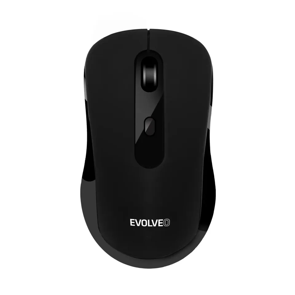 EVOLVEO K1050, bezhlučný set bezdr. klávesnice a myši, US INTL, černá