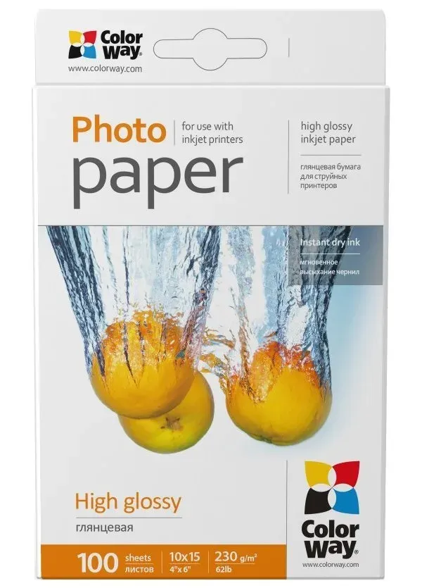 COLORWAY fotopapír/ high glossy 230g/m2, 10x15/ 100 kusů