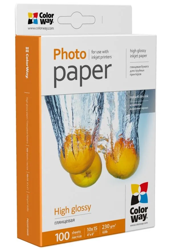 COLORWAY fotopapír/ high glossy 230g/m2, 10x15/ 100 kusů